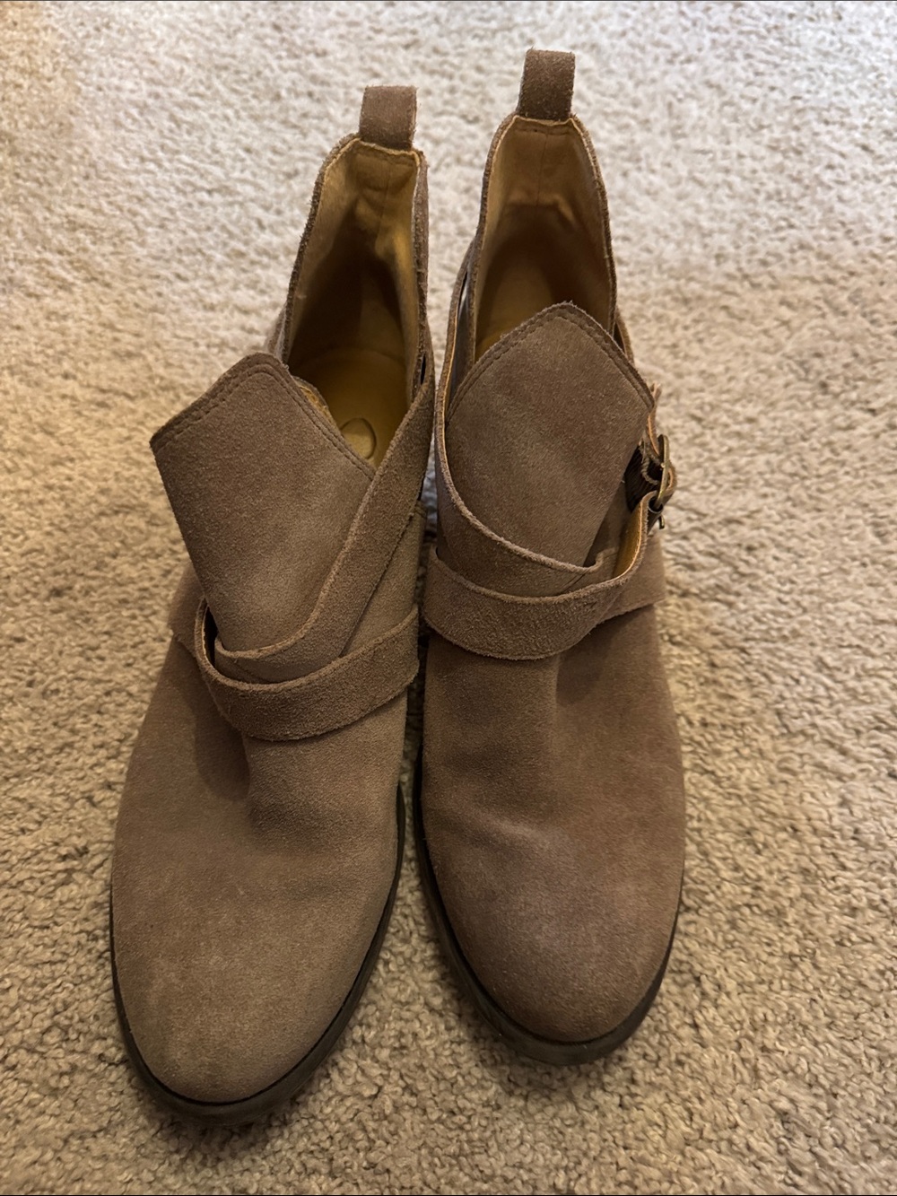 Jessica Simpson Suede Ankle Boots in Taupe Brown